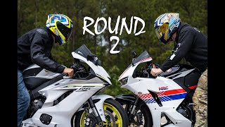 R6 vs CBR600RR  HE'S BACK FOR MORE