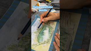 First time trying watercolour pencils ✏️ #painting #watercolorpencils #landscape #art #nature #uk