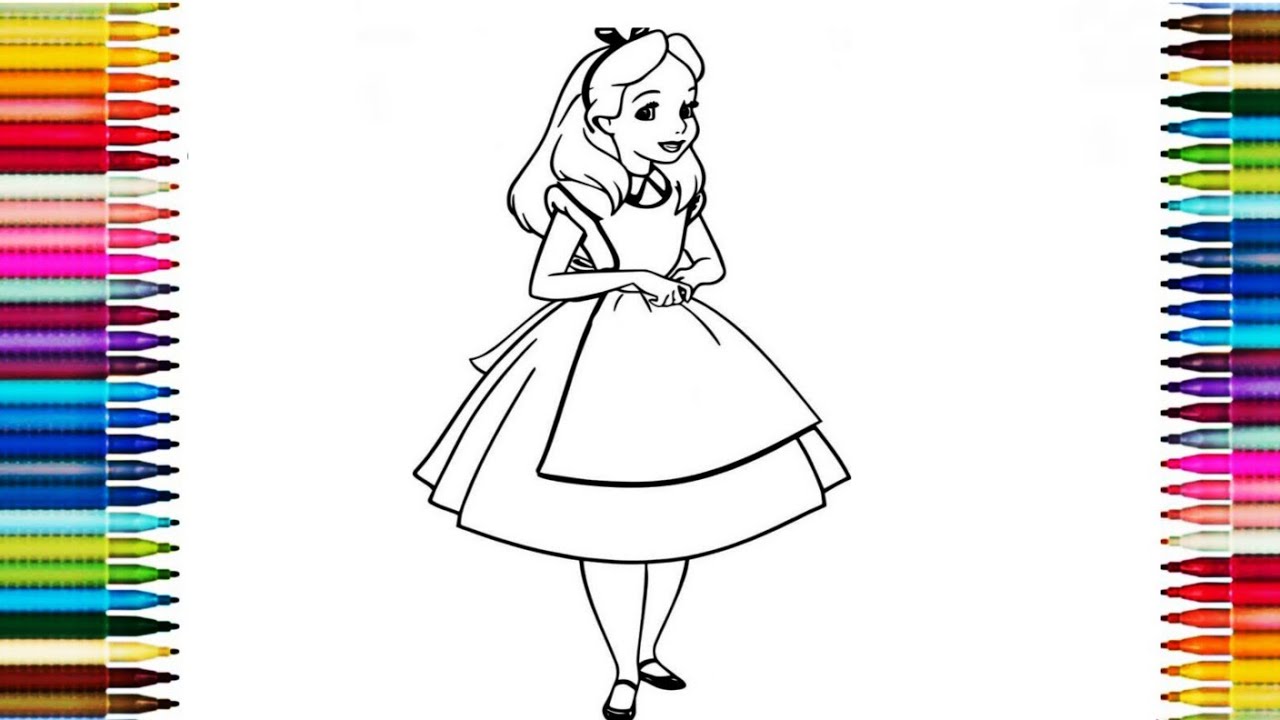 How to color alice from alice in wonderland,princess draw princess draw ...