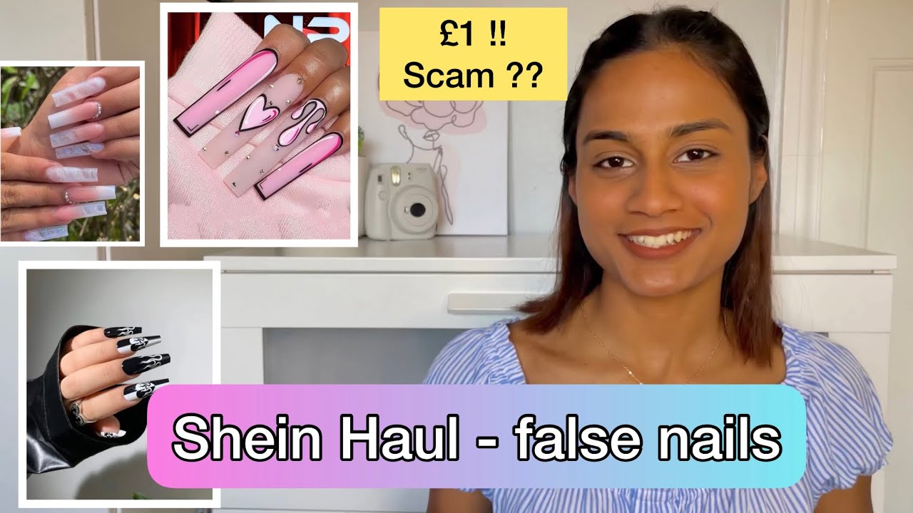 SHEIN False nails haul !! Try on and guide !! ♥️ YouTube