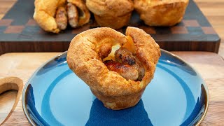 Sausage filled Yorkshire Puddings or Mini Toad in the Hole