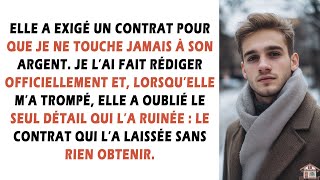 Elle a exigé un contrat pour que je ne touche jamais à son argent. Je l’ai fait rédiger...