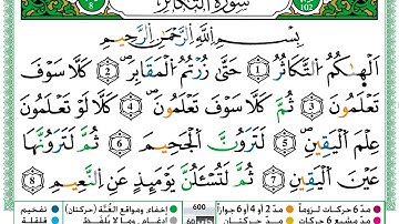 حمزة الجزائري سورة التكاثر مكتوبة برواية ورش عن نافع