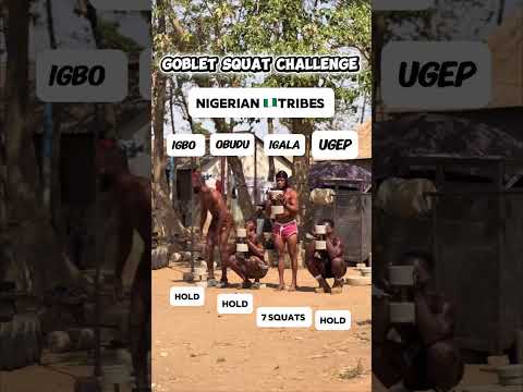 Goblet Squatting Challenge with a Nigerian tribe 💪 #fitness #squat #viral #fitnessmotivation