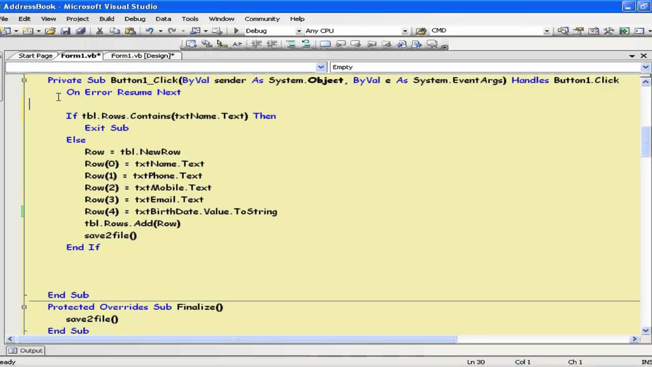 make address book in vb net with xml mp4 youtube