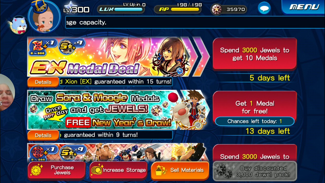KINGDOM HEARTS UNION X: PULLING FOR SORA AND MOOGLE MEDAL 6TH PULL