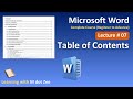How to Create Table of Contents in MS Word | Lecture #07 | @Learning-with-M-dot-Zee #msword
