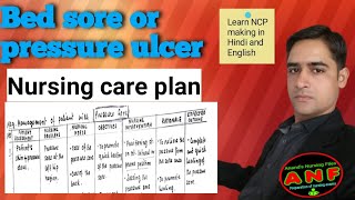 Nursing care plan on Bed sore//Nursing care plan on pressure ulcers @anandsnursingfiles
