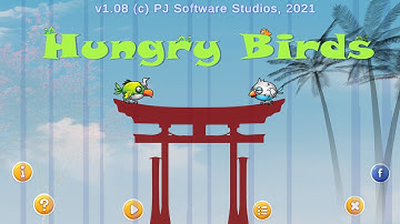 Hungry Birds - Addictive 2D Physics, Slingshot, game with unique puzzles and weather effects.