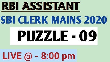 SBI CLERK MAINS & RBI ASSISTANT MAINS 2020 || SESSION -09 || REASONING ABILITY