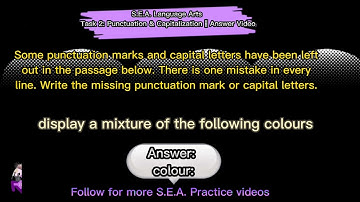 S.E.A. Language Arts Task 2:Punctuation & Capitalization || Answer Video || Practice Test