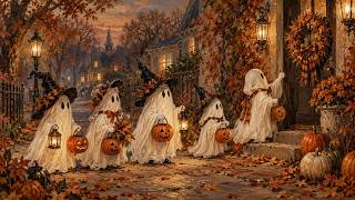 Vintage Whimsical Ghosts Trick-or-Treating 🎃 | Cozy Halloween Fall TV Art screenshot 5