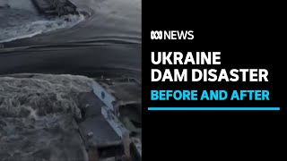 Satellite images show Ukraine's Nova Kakhovka dam before and after it was destroyed | ABC News Satellite images show Ukraine's Nova Kakhovka dam before and after it was destroyed | ABC News