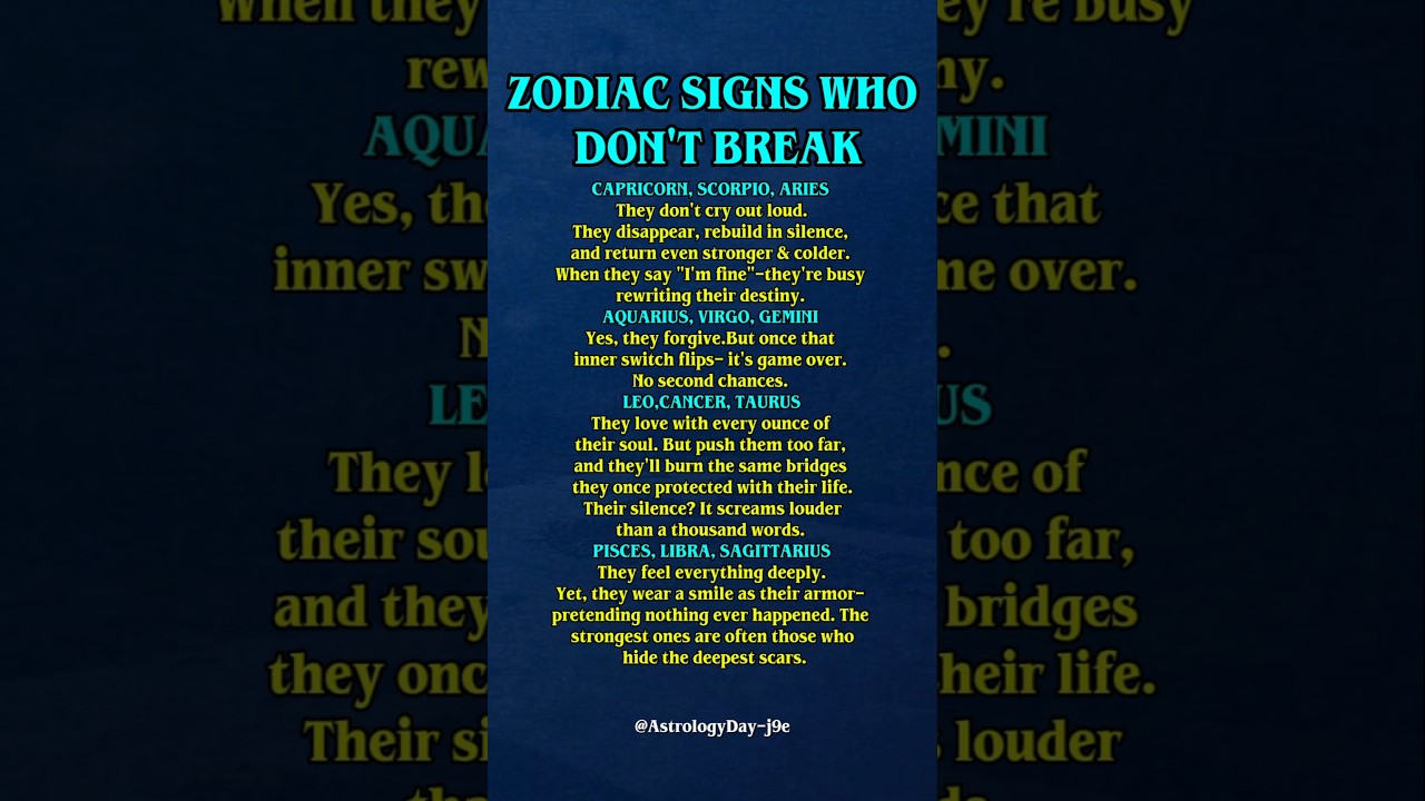 Zodiac Signs Who Don't Break | Strongest Zodiacs Reveled 