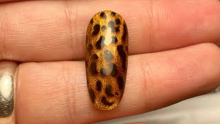 Cat eye leopard print nails tutorial. Quick and easy to follow