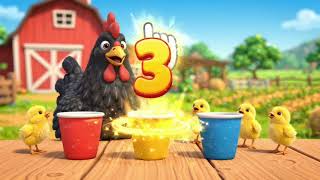 Mother Hen's Cup Flip Memory Game! 🪺🃏 | Find The Golden Egg | Noor Deer Kids screenshot 5