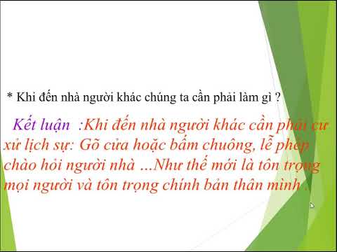 Đạo đức 2 Tuần 26 BÀI LỊCH SỰ KHI ĐẾN NHÀ NGƯỜI KHÁC T1