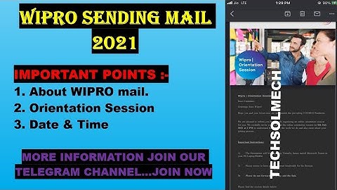 ⏩Wipro Sending Mail || Orientation session 🌟|| full details || Important 👈
