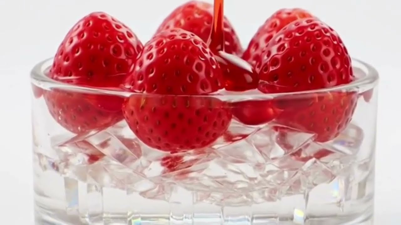 Glass ASMR Cutting a Glass Strawberry Cheesecake 🍓🔪 | Unreal Crystal ASMR Sounds