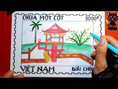 Thiết kế Tem Bưu Chính - Hình Ảnh Di Tích trong Thiết Kế Tem Bưu Chính - Chùa Một Cột |Mt7 |Kcart3