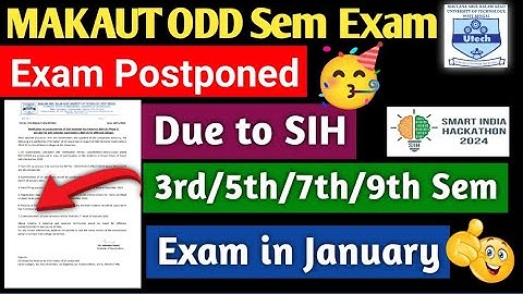 Makaut ODD Sem Exam Postponed🥳due to SIH #makaut
