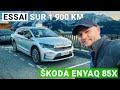 Essai skoda enyaq 85x  3 copains font 1900 km direction la montagne 