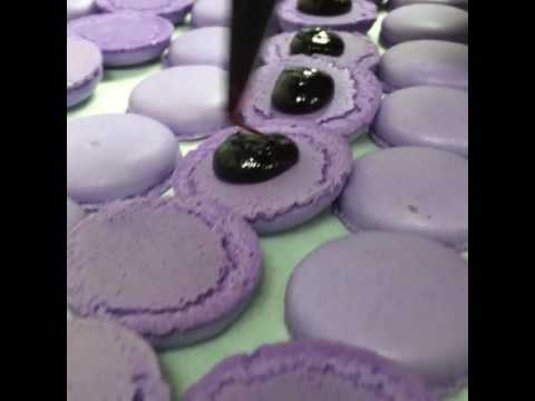 Our blueberry:cassis macaron