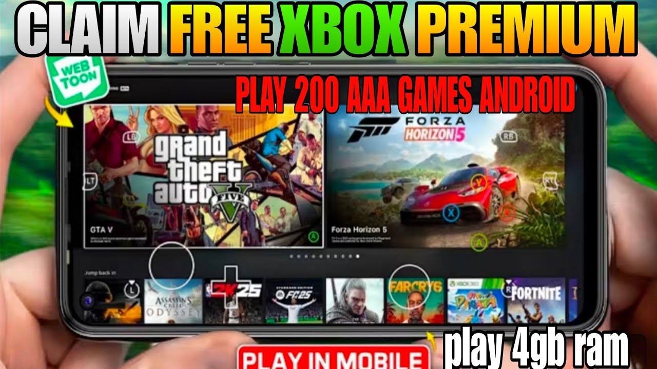 How to get Free Xbox Cloud Gameing premium play Pc&xbox game in Android play free Gta 5 4gb mobile