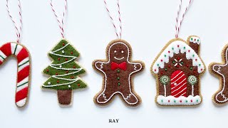 ジンジャークッキー「オーナメント人形」フェルトで作る！ DIY Sewing Felt Ginger Cookie "Men"