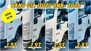 Bảng Giá Xe Isuzu QKR 2026 | Giá xe nền các dòng xe Isuzu QKR Đầu Vuông 2026 - Euro 5 | Lúp Xe Tải