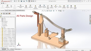2 stage arm marble lifter mechanism design in solidworks