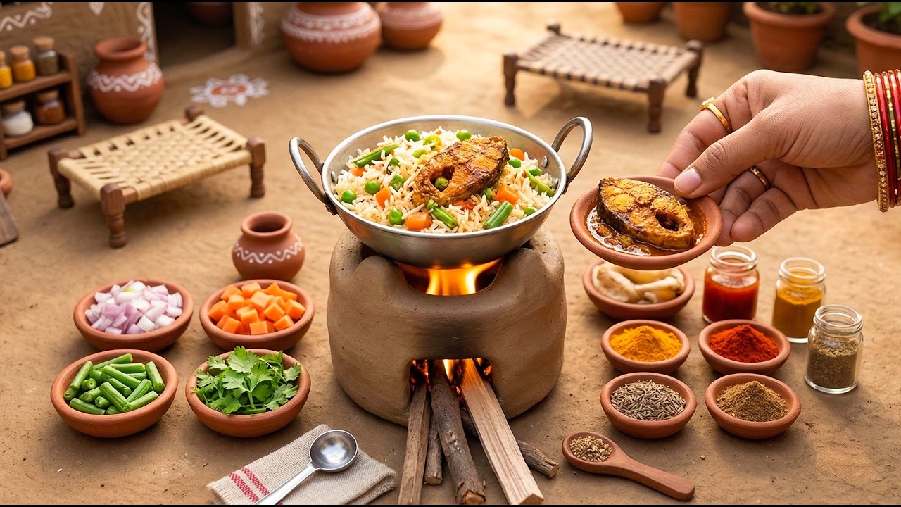 How To Make Miniature Grill Fish Rice 🥚🥘 Perfect Indian Village Cooking 🐣 Yummy Cooking