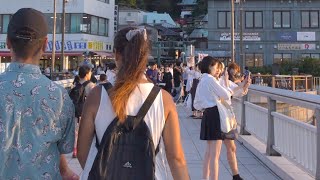 Walk in Enoshima Japan, most popular tourists spot in Kamakura.