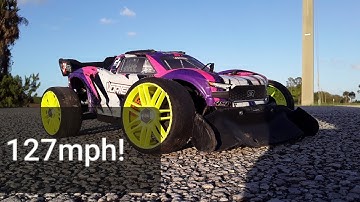 Arrma vorteks 127mph speed run!!! stock chassis and plastic gears 😱