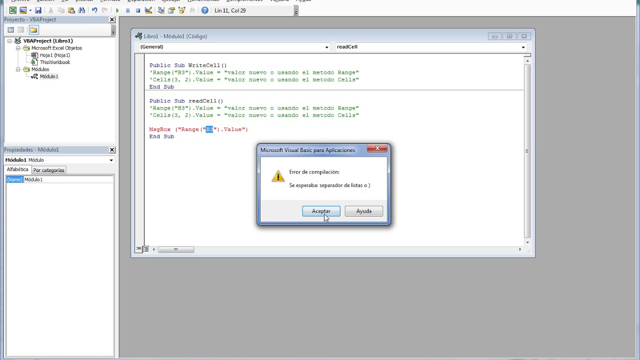 Tutorial VBA Excel Leer y Escribir en celda - YouTube