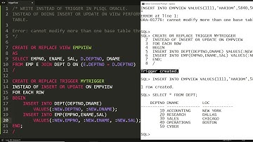 Instead of trigger in PLSQL Oracle (Part-1) - Practical Demo