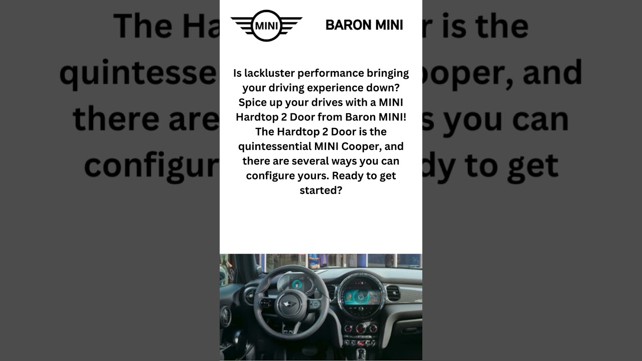Mini Hardtop 2 Door Trim Levels & Specifications | Baron MINI #shorts