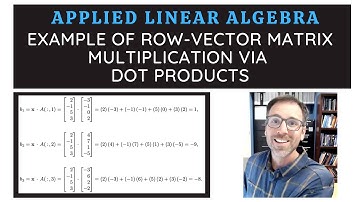 Example of row vector matrix multiplication via dot products