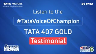 Tata 407 Gold Testimonial by Mr. Paul Benjamin #VoiceofChampion