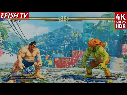 E. Honda vs Blanka (Hardest AI) - Street Fighter V