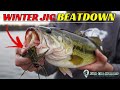 Catching bass on every cast with football jigs in the winter  catch15