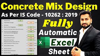 Mix Design of Concrete Full Automatic Calculation in Excel Sheet || By CivilGuruji screenshot 2