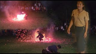 Mysterious fire dancing ritual, a unique cultural feature of the Pa Then people| Mechanical girl N.