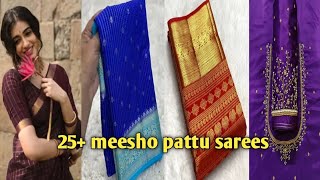 25+ meesho pattu sarees|| meesho hual || MJ online shopping  screenshot 1
