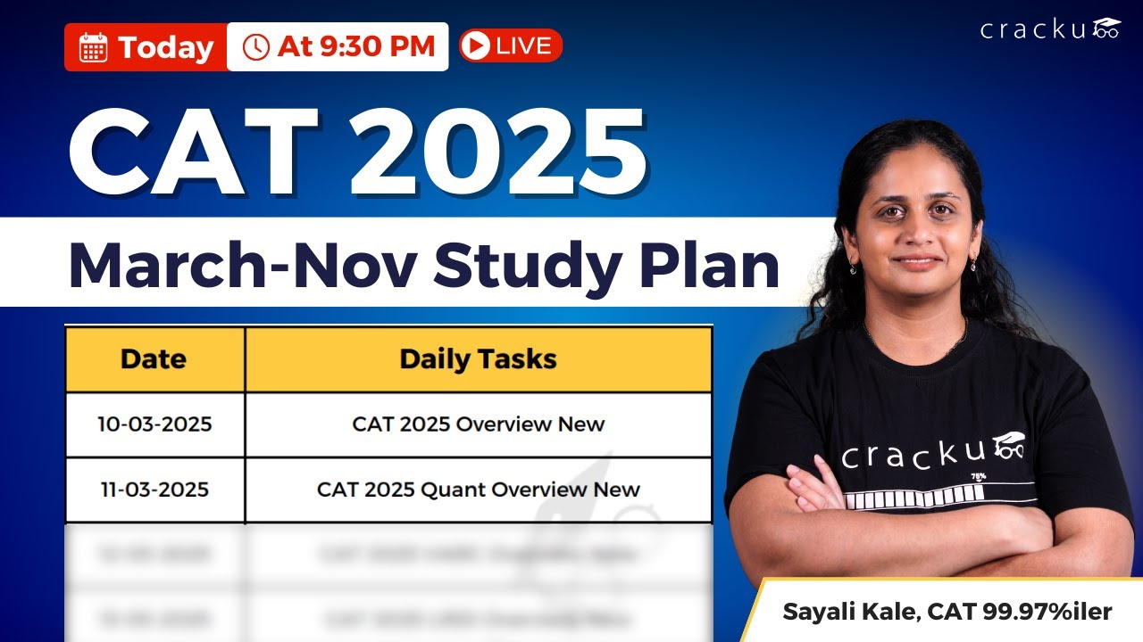 CAT 2025 Eight Month Study Plan (Mar-Nov) By Sayali Ma'am | CAT 2025 ...