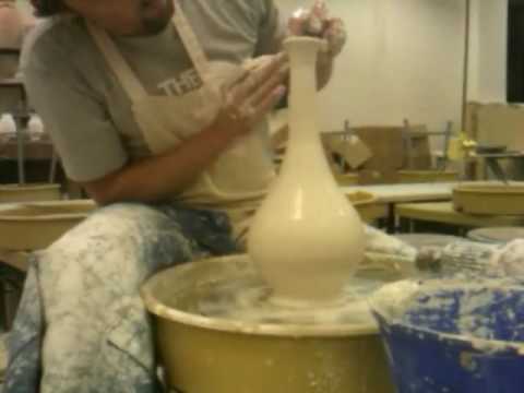 Throwing a genie bottle ceramics