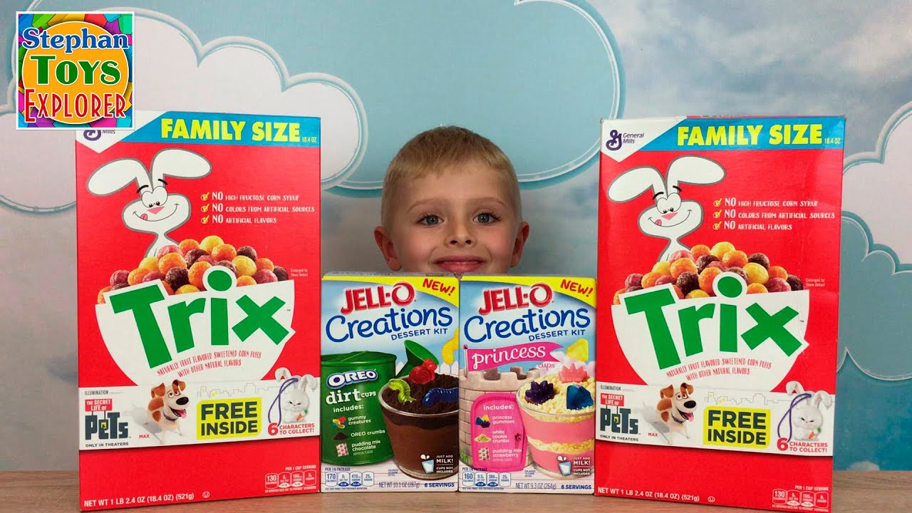 Делаем пудинг Jello creations и открываем хлопья Trix с игрушками Jello creations Trix cereal toys