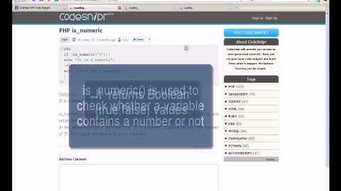 PHP Tutorial : PHP is_numeric