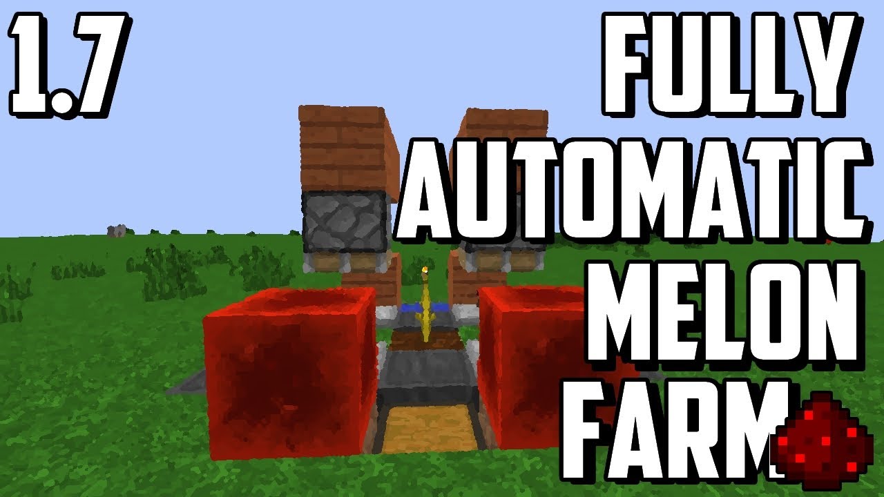 How to Build a Fully Automatic Melon Farm! (Minecraft Redstone Tutorial