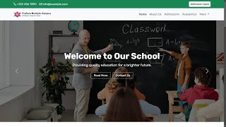 School website using html css and bootstrap | School website | bootstrap Project